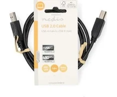 Kabelis USB Nedis USB-A - USB-B 1 m Juodas (CCGL60100BK10)