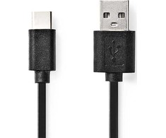Nedis USB-A – USB-C USB laidas 2 m juodas (CCGL60600BK20)