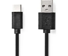 Nedis USB-A – USB-C kabelis 3 m juodas (CCGL60600BK30)