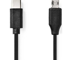 Nedis USB-C – micro-B USB laidas, 1 m juodas (CCGL60750BK10)