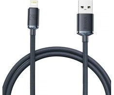 Baseus Crystal Shine laidas USB - Lightning 2.4A 1.2m - Juodas