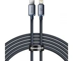 Baseus Crystal Shine USB-C į Lightning jungties laidas, 20W, PD, 2m juodos spalvos