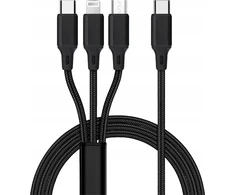 OEM kabelis 3in1 Type-C į Lightning / Type-C / Micro USB 2,4A C171 1,2 m juodas