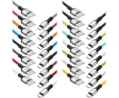 Orno EXC mobilusis USB laidas – micro USB BRAID, 1,2 m, 2,4 A, greitas įkrovimas, spalvų mišinys