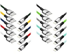 Orno EXC Mobile USB - Lightning BRAID laidas, 1,2 m, 2,4 A, greitas įkrovimas, spalvų mišinys