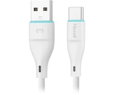 Orno Kabelis USB-A - USB-C laidas Miccell VQ-D06, 2.4A, 1m, baltas