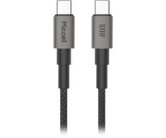 Orno Kabelis USB-C - USB-C Miccell VQ-D34 laidas, 100 W, 1,2 m, juodas