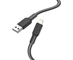 Cable USB A to Lightning Hoco 2,4A 1 m X69 juodas baltas
