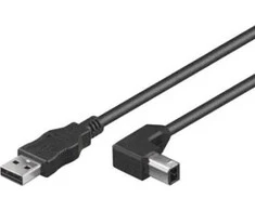 PREMIUMCORD USB 2.0 A-B jungiamasis laidas 0,5 m - sulenkta B jungtis 90°