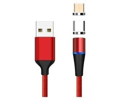 USB kabelis PremiumCord USB-A - microUSB + USB-C 1 m Raudona (ku2m1fgr)