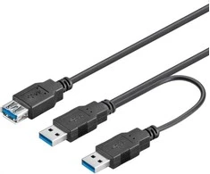 USB kabelis PremiumCord USB-A - 2x USB-A Juodas (ku3y02)
