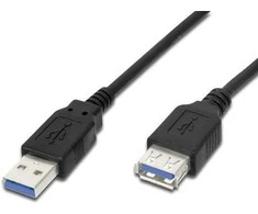 USB kabelis PremiumCord USB-A - USB-A 3 m Juodas (cuckoo3Bk)