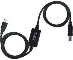 USB kabelis PremiumCord USB-A - USB-B 15 m Juodas (ku2rep15ab)