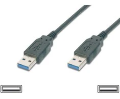 USB kabelis PremiumCord USB-A - USB-A 2 m Juodas (ku3aa2bk)