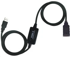 USB kabelis PremiumCord USB-A - USB-A 10 m Juodas (ku2rep10)