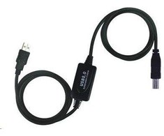PremiumCord USB kabelis USB-A – USB-B 10 m juodas (ku2rep10ab)