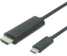Kabelis USB PremiumCord USB-C HDMI, 1.8m, Juodas (ku31hdmi03)