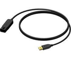 Procab USB-A - USB-A kabelis 12 m, juodas (BXD602/12)
