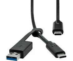 USB kabelis ProXtend USB-A + USB-C - USB-C 1 m juodas (USBCWA-001)