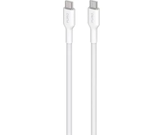 PURO audinys – tvirtas, pintas USB-C į USB-C laidas, 1,2 m (baltas)