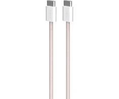 Kabelis Puro braided USB-C / USB-C 60 W, 1,5 m, rožinis