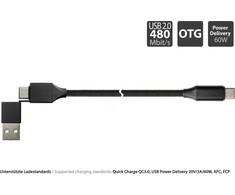 Kabelis USB PYTHON USB-A - USB-C 1 m Juodas (PY-USB002S)