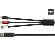 Kabelis USB PYTHON USB-C - USB-C 1.2 m Juodas (PY-USB001S)