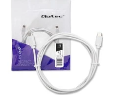 QOLTEC 52344 USB 2.0 kabelis C tipo kištukas USB 2.0 C tipo kištukas 1,4 m Baltas