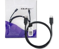 QOLTEC 52343 USB 2.0 cable type C male USB 2.0 type C male 1.4m Juodas