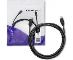 QOLTEC 52345 USB 2.0 kabelis C tipo kištukas USB 2.0 tipo C kištukas 2m Juodas