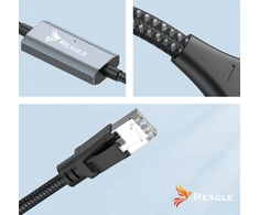 Kabelis USB Reagle USB-A + USB-C - RJ-45 3 m Juodai-pilka