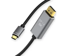 Kabelis USB Reagle USB-C - DisplayPort 1.8 m Juodai-sidabrinė
