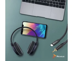 USB kabelis Reagle USB-C - mini Jack 3,5 mm 3 m Juodas