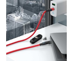 Kabelis USB Realpower USB-C - USB-C 1 m Raudona (439625)