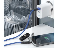 Kabelis USB Realpower USB-A - USB-C + microUSB + Lightning 2 m Mėlyna (439646)