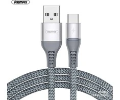USB-C Remax Colorful Light laidas, 1 m, 2.4 A (juodas)