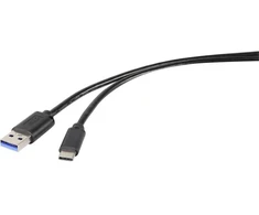 Kabelis USB Renkforce 0.15 m, USB A, USB C, USB 3.2 Gen 1 (3.1 Gen 1), 500 Mbit/s, Juodas (RF-4536470)