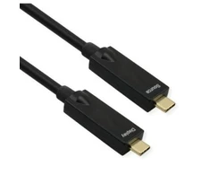 USB laidas Roline 3.2 Gen 2, AOC, C-C, M/M, 10 Gbit/s, 4K 60 Hz, PD (Power Delivery) 60 W, juodas, 15 m