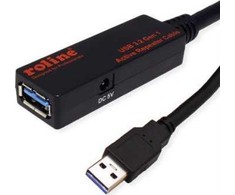 USB kabelis Roline USB-A - USB-A 15 m juodas (12.04.1071)