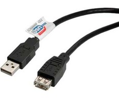 Kabelis USB Roline USB-A - USB-A 1.8 m Juodas (11.02.8948)
