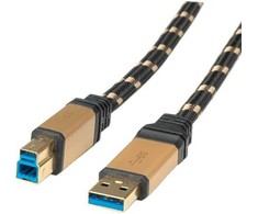 Roline USB kabelis USB-A – 3 m juodo aukso (11.02.8903)