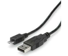 USB kabelis Roline USB-A - mikroUSB 0,8 m juodasis (11.02.8754)
