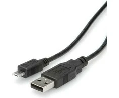 USB kabelis Roline USB-A - mikroUSB 0,8 m juodasis (11.02.8754)
