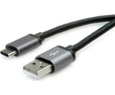 Kabelis USB Roline USB-A - USB-C 0.8 m Juodas (11.02.9027)