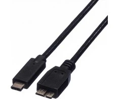 Kabelis USB Roline USB-C - micro-B 0.5 m Juodas (JAB-2600429)