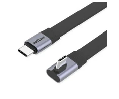 USB kabelis Roline USB4 2.0, plokščias, tiesus ir su 90 laipsnių kampu, su Emark, CC žymėjimu, M/M, 8K UHD-2, 80 Gbit/s, 240 W, juodas