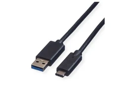 USB kabelis Roline Žalias USB 3.2 Gen 1, A-C, M/M, juodas, 2 m