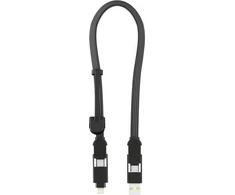Rolling Square inCharge XL 6-in-1 kelių įkrovimo laidas 30 cm juodas