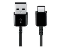 USB kabelis Samsung 2.0 į USB-C 3.1 Qualcom duomenų ir įkrovimo kabelis 1 m (OEM) juodas (EP-DG970BBE-OEM)