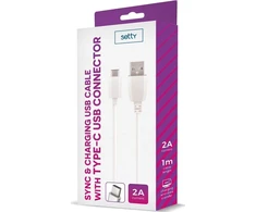 Kabelis USB Setty USB-A - 1 m Baltas (GSM043795)